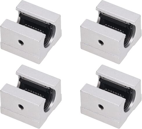 Aramox 4 Pcs SBR12UU Linear Ball Bearing Slide Block, Aluminum Alloy Open Linear Bearing Slide for Machine Tools, Engineering Machinery in Saudi Arabia