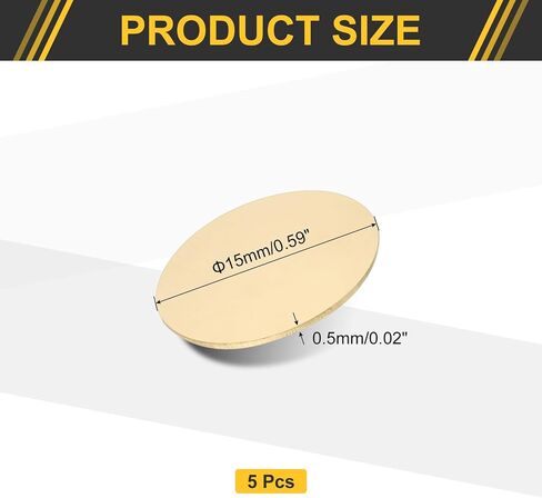 uxcell 2Pcs Brass Round Plate, 0.06"(1.5mm) Thick 2"(50mm) Dia H62 Brass Round Disc Blank Round Metal Sheet Copper Circle Disc for Metal Stamping DIY Crafts in Saudi Arabia
