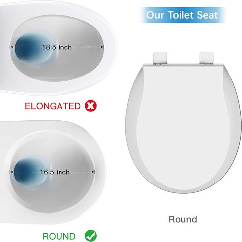Toilet Seat, Elongated Toilet Seat with Toddler Seat Built in, Potty Training Toilet Seat Elongated Fits Both Adult and Child, with Slow Close and Magnets- Elongated in Kuwait