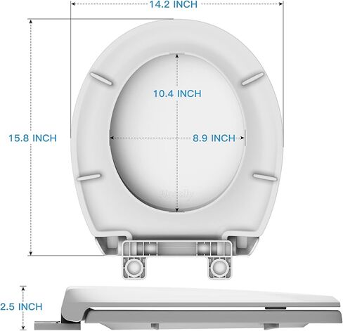 Toilet Seat, Elongated Toilet Seat with Toddler Seat Built in, Potty Training Toilet Seat Elongated Fits Both Adult and Child, with Slow Close and Magnets- Elongated in Kuwait