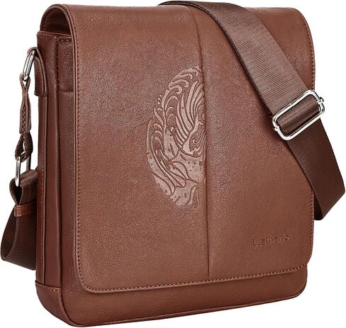 حقيبة Leathario Crossbody للرجال نباتي جلود صغيرة رسول كتف محفظة Satchel للعمل in Kuwait