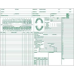 نماذج طبيب الطبيب - نماذج مكتب طبيب الأسنان ، نموذج مخطط لمريض الأسنان ، البند DF9420 ، 8-1/2 "× 11" ، 100/حزمة in Kuwait