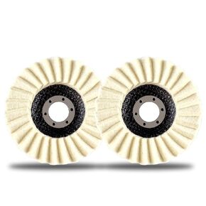 قرص تلميع الصوف محسوس ، وصوف محسوس أقراص رفرف عجلة تلميع ، وعجلة تلميع الصوف 4.5 بوصة لطاحونة الزاوية ، والمعادن ، والرخام ، والأثاث ، وشمع السيارة (2) in Kuwait