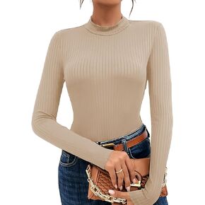 جرة من الحب القمصان طويلة الأكمام للنساء للنساء السلاحف السلحفاة مضلعة ضلعة نحيفة FIR in Kuwait