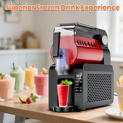 88 oz Slushie Maker Machine No Ice Needed All-in-One Frozen Drink Machine for Home 5 Smart Presets | Low Noise | Self-Cleaning | Ideal for Smoothies, Frappés, Milkshakes, Margaritas, Cocktails in Saudi Arabia