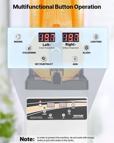 VEVOR Slushy Machine,15L Single Tank Commercial Margarita Machine, 60 Cups Stainless Steel Margarita Smoothie Frozen Drink Machine, Slushie Machine for Home Party Restaurants Cafe Bars in Saudi Arabia