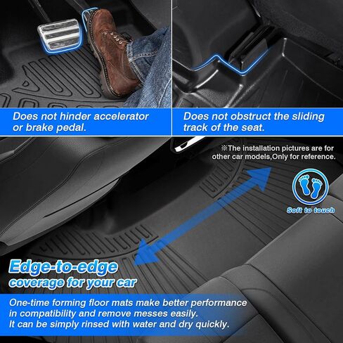 Cartist Floor Mats Fit for 2017-2024 2025 Ford F-250/F-350/F450 Super Duty Crew Cab w/Under Seat Storage Accessories All Weather Floor Mat Heavy Duty TPE Odorless Carpet Protection in Kuwait