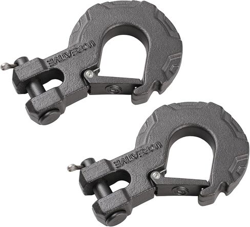 استرداد Ucreative 5/16 بوصة Clevis Slip Hook مع مزلاج الأمان - Highted Steel Tower Towing Winch Hook لـ ATV UTV (2pcs) in Kuwait