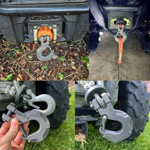 استرداد Ucreative 5/16 بوصة Clevis Slip Hook مع مزلاج الأمان - Highted Steel Tower Towing Winch Hook لـ ATV UTV (2pcs) in Kuwait