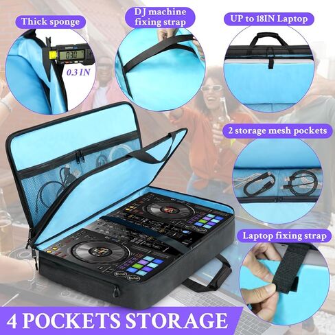 ORKELS DJ Controller Case for DDJ-FLX10, DDJ-GRV6, DDJ-REV5, DDJ-REV7, DDJ-FLX6-GT, DDJ-800, XDJ-RR, DDJ-1000SRT, RX, S8, DDJ SX, SX2, SX3, Inpulse 500 DJ Controller, L-28.3''Wx16''Dx5.9''H in Kuwait