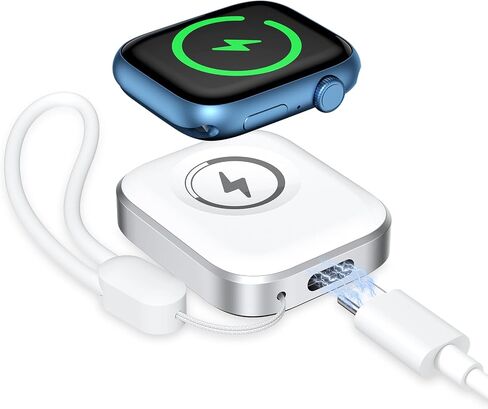 Charger for Apple Watch Portable iWatch USB Charger, Travel Cordless Magnetic Quick Charge for Apple Watch Ultra 2/1 Series 10 9 8 7 6 5 4 3 2 1 SE, White in Saudi Arabia