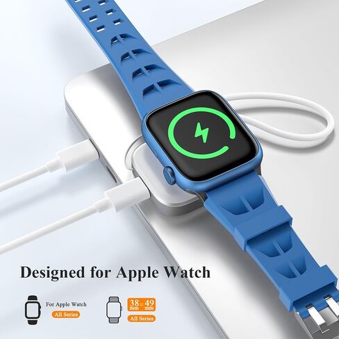 Charger for Apple Watch Portable iWatch USB Charger, Travel Cordless Magnetic Quick Charge for Apple Watch Ultra 2/1 Series 10 9 8 7 6 5 4 3 2 1 SE, White in Saudi Arabia