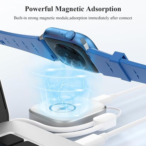 Charger for Apple Watch Portable iWatch USB Charger, Travel Cordless Magnetic Quick Charge for Apple Watch Ultra 2/1 Series 10 9 8 7 6 5 4 3 2 1 SE, White in Saudi Arabia