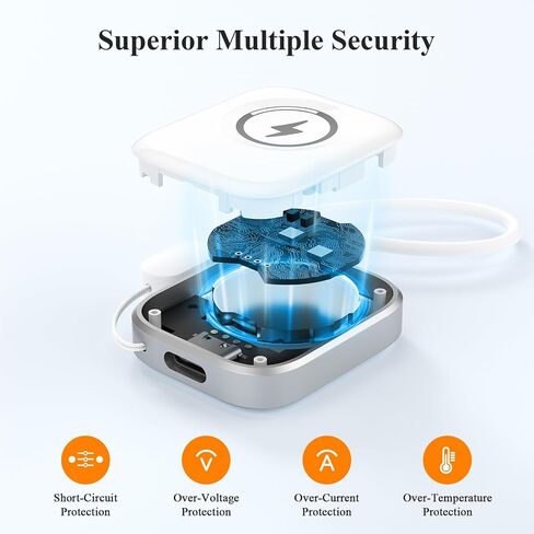 Charger for Apple Watch Portable iWatch USB Charger, Travel Cordless Magnetic Quick Charge for Apple Watch Ultra 2/1 Series 10 9 8 7 6 5 4 3 2 1 SE, White in Saudi Arabia