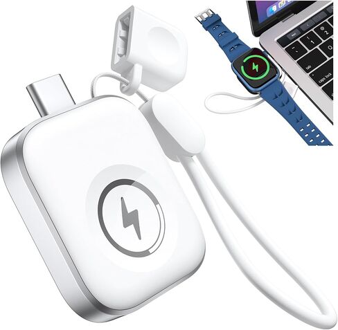 Charger for Apple Watch Portable iWatch USB Charger, Travel Cordless Magnetic Quick Charge for Apple Watch Ultra 2/1 Series 10 9 8 7 6 5 4 3 2 1 SE, White in Saudi Arabia