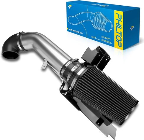 PHILTOP 4" Cold Air Intake Kit System + Heat Shield Compatible with GMC/Chevy 1999-2006 V8 4.8L/5.3L/6.0L Silverado/Sierra 1500/2500/3500, High Performance, Blue in Saudi Arabia