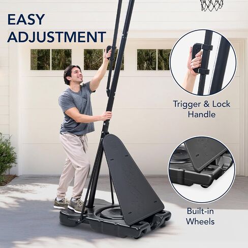 Best Choice Products 4.4-10ft Adjustable Regulation Basketball Hoop, Portable Goal w/Shatterproof Backboard, Ball Return, Base Gel in Saudi Arabia