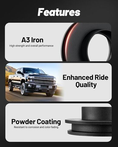 Evil Energy 3 "Front Liveling Lift Kit متوافق مع 1999-2006 Chevy Silverado 1500 GMC Sierra 1500 2WD ، 3 بوصة التعليق الفواصل السوداء in Saudi Arabia