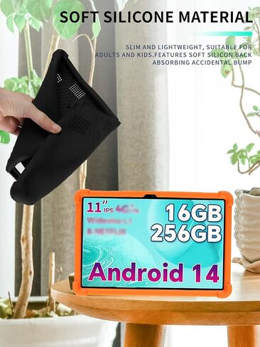 حالة لـ Odea S11 Android 14 Tablet ، 11 بوصة الكمبيوتر اللوحي 2024- صدمة سيليكون ناعمة غلاف واقٍ من قشرة المطاط ، وغطاء قابل للسيليكون القابل للتعديل ، والأسود ، والأسود in Kuwait