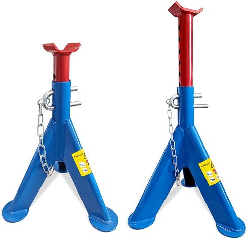 Car Jack Stands 3 Ton with Double Locking and Large Foot Base for Lifting Cars,SUVS,MPVS, Heavy Duty Steel, 6600 lb Capacity, 1 Pair, Blue in Saudi Arabia