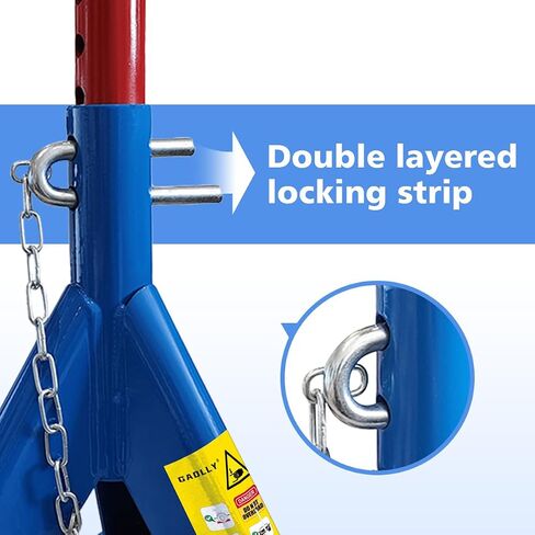 Car Jack Stands 3 Ton with Double Locking and Large Foot Base for Lifting Cars,SUVS,MPVS, Heavy Duty Steel, 6600 lb Capacity, 1 Pair, Blue in Saudi Arabia
