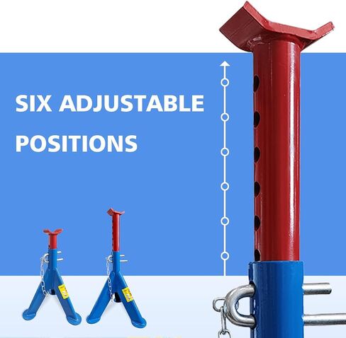 Car Jack Stands 3 Ton with Double Locking and Large Foot Base for Lifting Cars,SUVS,MPVS, Heavy Duty Steel, 6600 lb Capacity, 1 Pair, Blue in Saudi Arabia