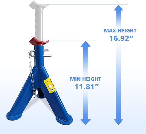 Car Jack Stands 3 Ton with Double Locking and Large Foot Base for Lifting Cars,SUVS,MPVS, Heavy Duty Steel, 6600 lb Capacity, 1 Pair, Blue in Saudi Arabia