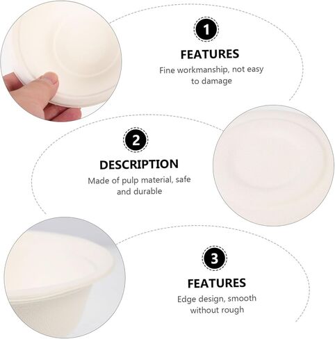 50pcs Pulp Bowls for Soup Camping and Takeaway Disposable Containers for Parties Catering and Outdoor Events in Saudi Arabia