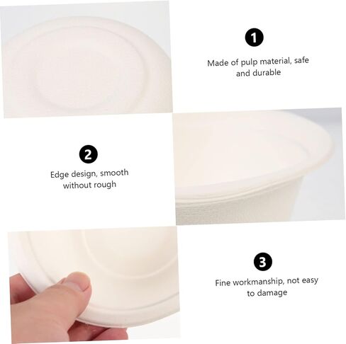 50pcs Pulp Bowls for Soup Camping and Takeaway Disposable Containers for Parties Catering and Outdoor Events in Saudi Arabia