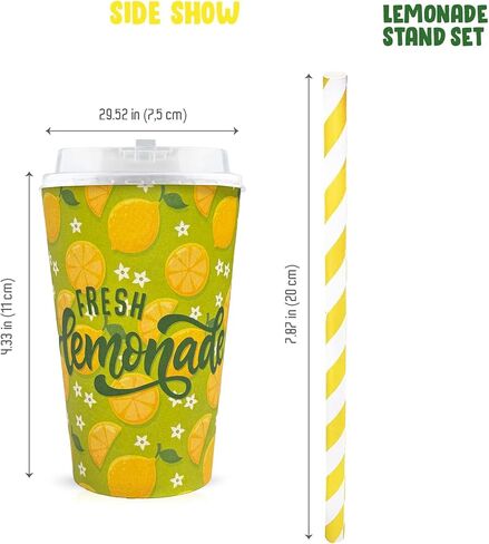 لوازم حامل الليمون الطازجة الخضراء ، مجموعة من الحامل الليمون ، تشمل 3.5 لتر من موزع المشروبات ، أكواب عصير الليمون ، قش الورق ، إكليل ، بالونات اللاتكس ، اللوحة ، راية عصير الليمون (منصة غير متضمنة) in Kuwait