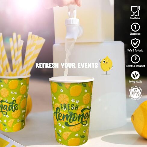 لوازم حامل الليمون الطازجة الخضراء ، مجموعة من الحامل الليمون ، تشمل 3.5 لتر من موزع المشروبات ، أكواب عصير الليمون ، قش الورق ، إكليل ، بالونات اللاتكس ، اللوحة ، راية عصير الليمون (منصة غير متضمنة) in Kuwait