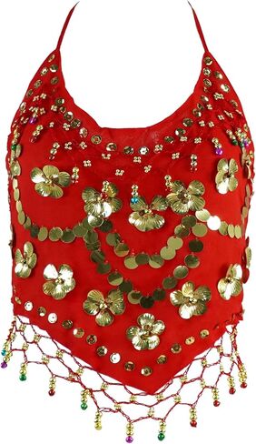 MUNAFIE Belly Dance Top - Adjustable Costume Top for Professional Performances & Cosplay Rose Red in Saudi Arabia