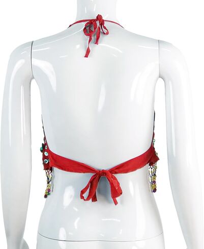 MUNAFIE Belly Dance Top - Adjustable Costume Top for Professional Performances & Cosplay Rose Red in Saudi Arabia