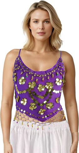 MUNAFIE Belly Dance Top - Adjustable Costume Top for Professional Performances & Cosplay Rose Red in Saudi Arabia
