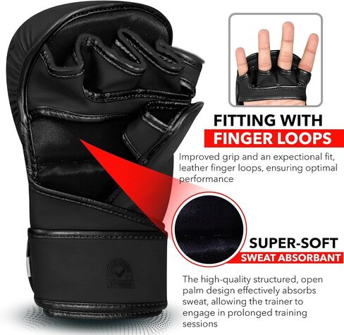 BEAST RAGE MMA Gloves for Men Women,Adjustable Wrist Support Open Palm Martial Arts Mitts Grappling Sparring for Muay Thai Cage Fighting Combat Taekwondo Kickboxing Boxing Training in Kuwait