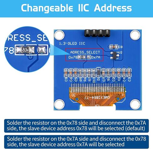 Makerfocus 5pcs 1.3 بوصة I2C IIC OLED MODULE 128 × 64 بكسل SH1106 لوحة عرض ذاتي الأذواق لأردوينو/توت العليق PI/ESP32 (محول مسبقًا ، أبيض) in Kuwait