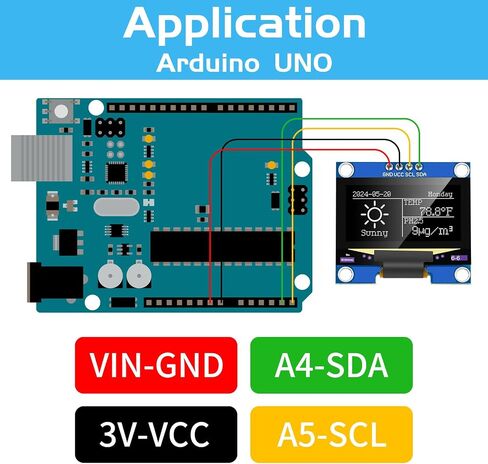 Makerfocus 5pcs 1.3 بوصة I2C IIC OLED MODULE 128 × 64 بكسل SH1106 لوحة عرض ذاتي الأذواق لأردوينو/توت العليق PI/ESP32 (محول مسبقًا ، أبيض) in Kuwait