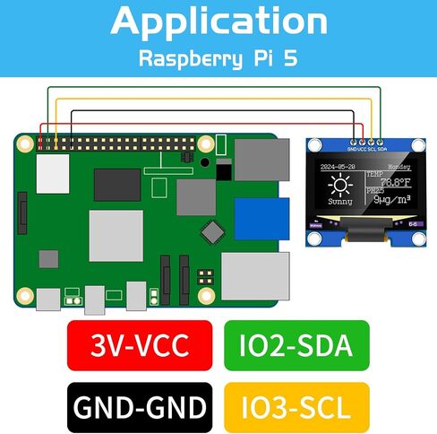 Makerfocus 5pcs 1.3 بوصة I2C IIC OLED MODULE 128 × 64 بكسل SH1106 لوحة عرض ذاتي الأذواق لأردوينو/توت العليق PI/ESP32 (محول مسبقًا ، أبيض) in Kuwait