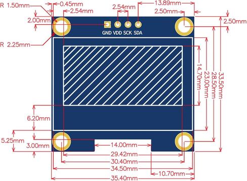 Makerfocus 5pcs 1.3 بوصة I2C IIC OLED MODULE 128 × 64 بكسل SH1106 لوحة عرض ذاتي الأذواق لأردوينو/توت العليق PI/ESP32 (محول مسبقًا ، أبيض) in Kuwait
