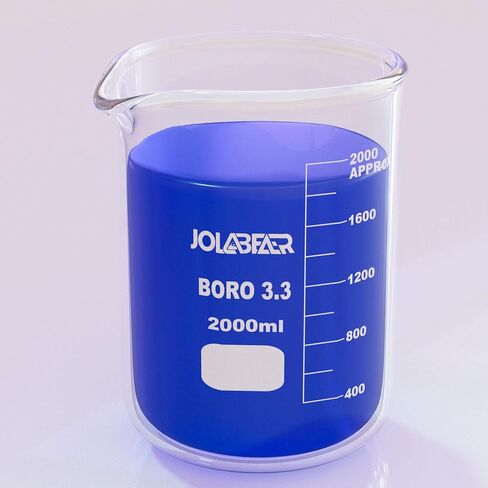 2000ml Durable Glass Beakers, 2L Laboratory Beaker with Printed Graduations, 3.3 Borosilicate, Low Form Design in Saudi Arabia