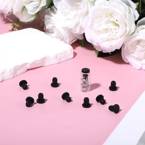 50 Pcs 5 Sizes Silicone Hole Plug, Round Rubber Black Rubber Plugs for Round Holes Waterproof Button Holes End Covers, Soft Flexible Stopper Fit for 4-9.5mm Inner Diameter Bottles Pipes in Saudi Arabia