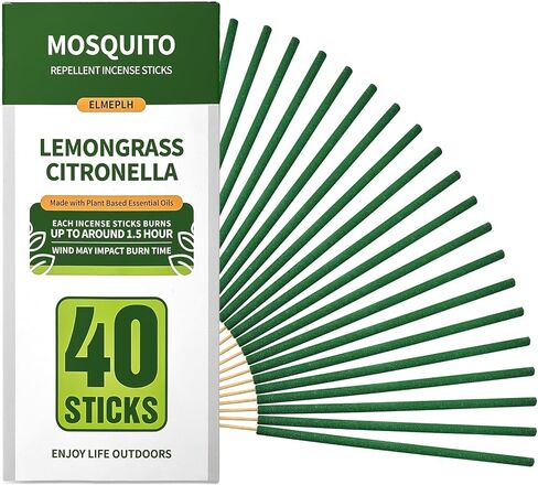 50 Pcs Mosquito Repellent Incense Cones - Natural Citronella Incense Cones for Camping, Patio, Hiking,Outdoor, etc - Includes 2 Ceramic Dishes in Saudi Arabia