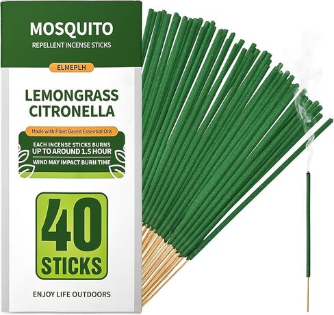 50 Pcs Mosquito Repellent Incense Cones - Natural Citronella Incense Cones for Camping, Patio, Hiking,Outdoor, etc - Includes 2 Ceramic Dishes in Saudi Arabia