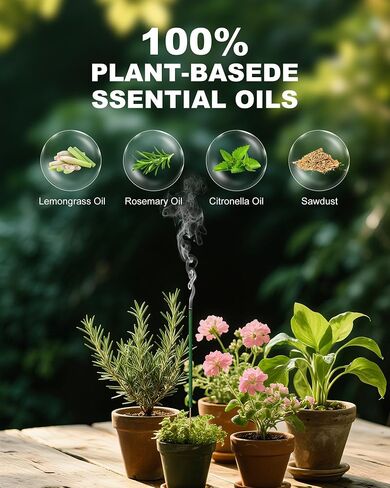 50 Pcs Mosquito Repellent Incense Cones - Natural Citronella Incense Cones for Camping, Patio, Hiking,Outdoor, etc - Includes 2 Ceramic Dishes in Saudi Arabia