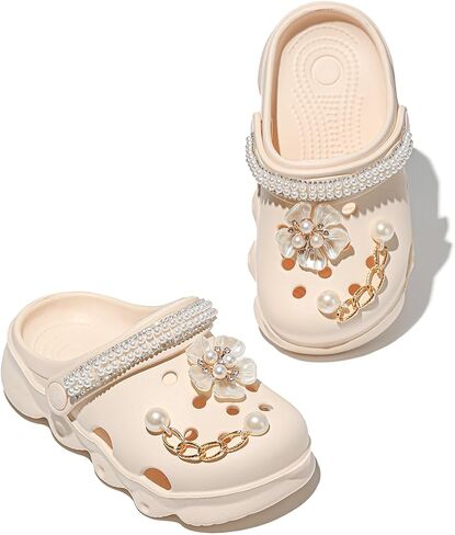 Casual Bright-Colored Clogs for Kid's, Toddlers, Girls, Breathable Lightweight Children's Garden Shoes for Beach Pool, Anti Slip Sandals Clogs, Water Shoes Summer Slides（33, Pink） in Saudi Arabia