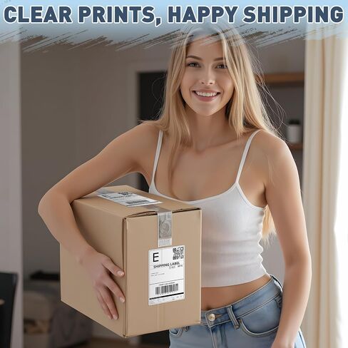 JTIEO Shipping Labels 4" x 6" Thermal Labels 1000 Fanfold Direct Thermal Label Printer Paper, Perforated White with Permanent Adhesive, Compatible with Most Thermal Printers. in Kuwait