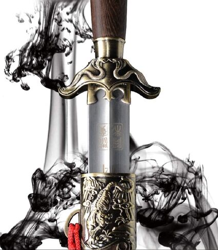 Real Handmade Premium Tai Chi Sword Stainless Steel Blade Rosewood Scabbard, Full Tang Martial Arts Practice Sword with Sheath and Bag, Engraving Available in Kuwait