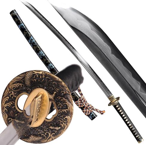 Nihontou Sword Hand Forge T10 Clay Tempered & Folded Steel Clay Tempered Samurai Katana Real Sharp Nice Hamon in Kuwait