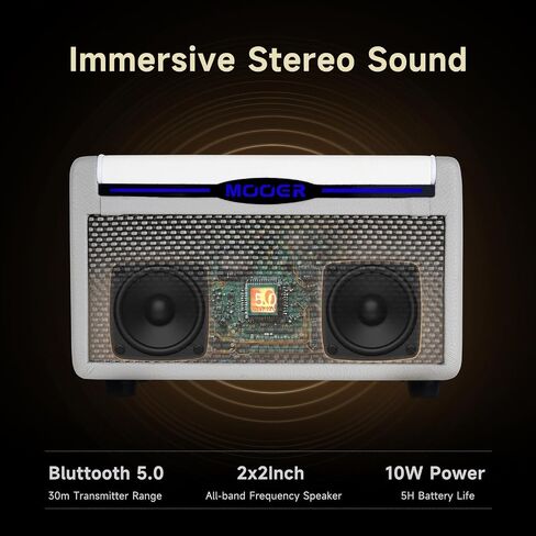 Mooer SD10I 10W ممارسة الغيتار التحرير والسرد مع تطبيق التأثيرات الذكية ، STERO SOUND مع ضوء LED ، 49 أنواع التأثيرات ، 52 نماذج أمبير ، حلقة ، آلة الأسطوانة ، تونر (أسود) in Saudi Arabia
