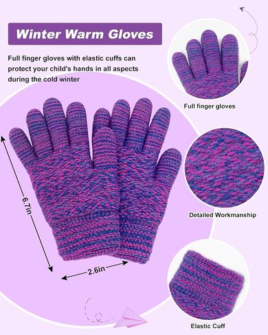 3 Pcs Kids Winter Beanie Hat Scarf Gloves Set for Girls Boys Knit Warm Pompom Toddler Hats Mittens Neck Warmer in Saudi Arabia
